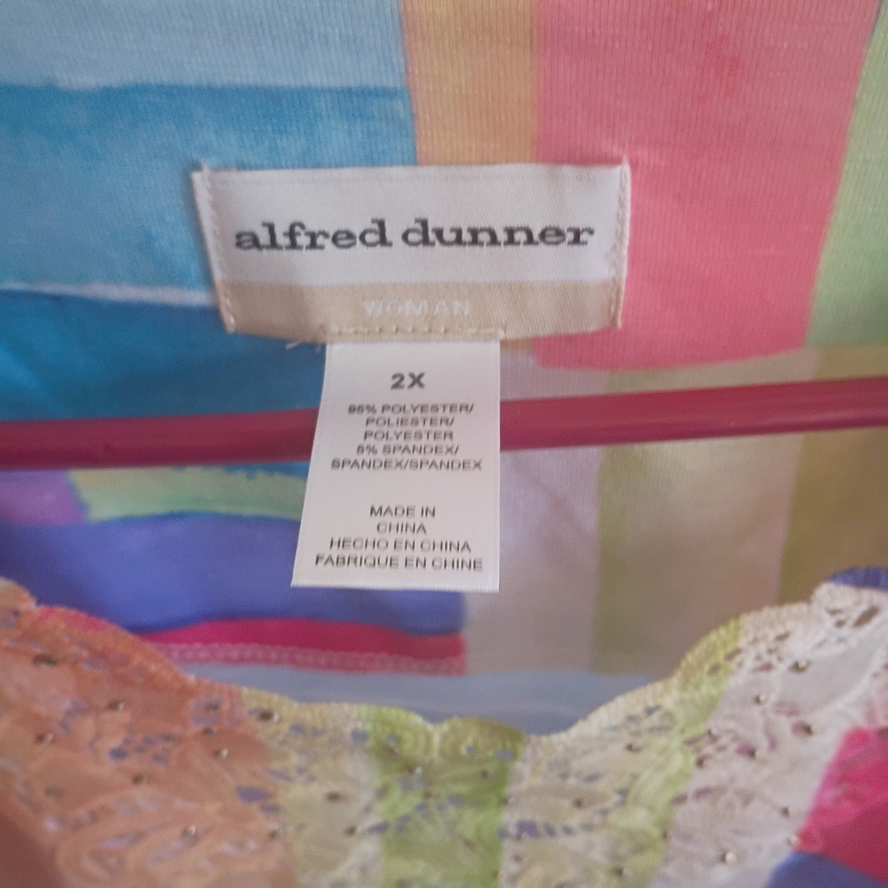 Alfred Dunner Multicolor Patchwork Tunic - image 2